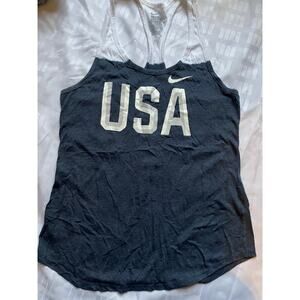 Nike Team USA Olympic Racerback Tank Top Women’s Size Medium Navy White